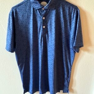 Fairway & Greene Navy Pattern Polo Shirt